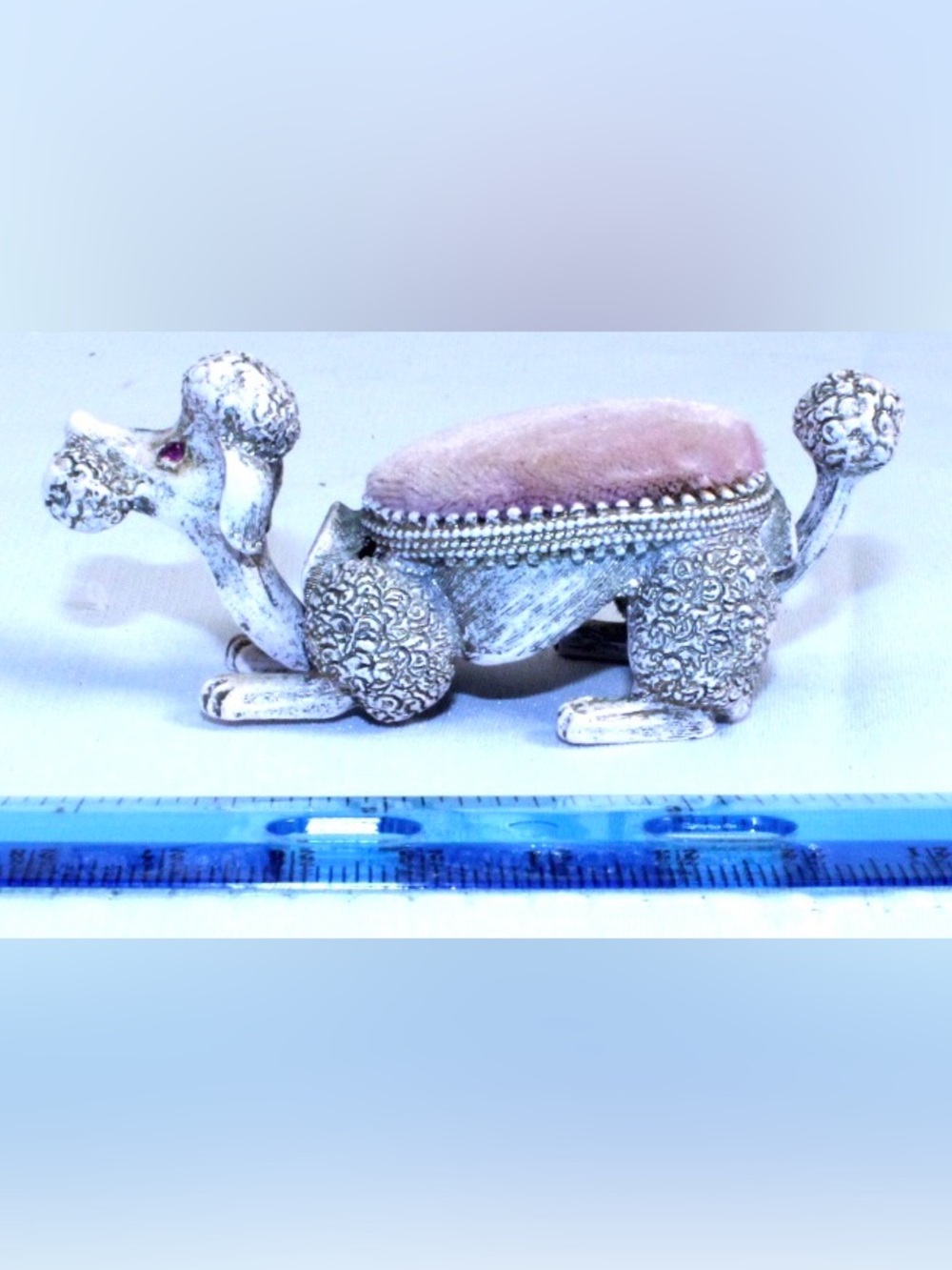Vintage Florenza Pink Rhinestone Poodle pin cushion